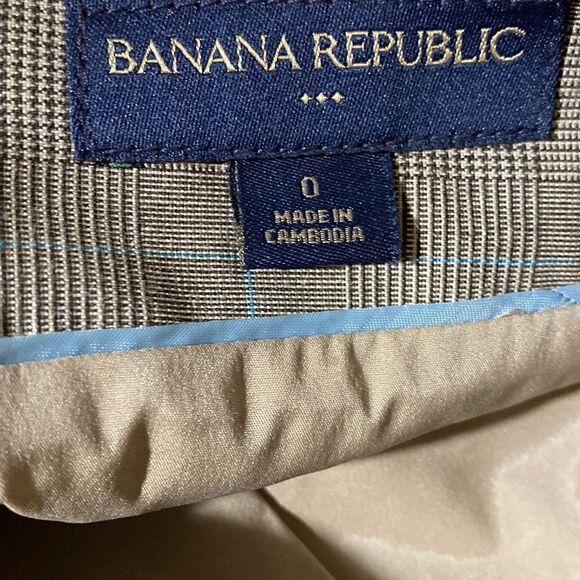 3For$20 Banana Republic Glen Check Tan/Blue size: 0 - Picture 2 of 8